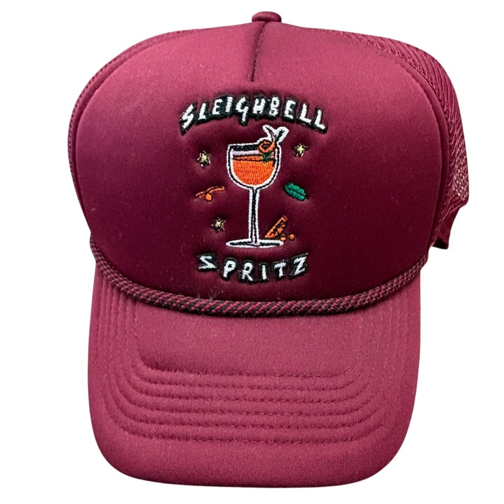 Anthropologie NWT Nephthys Illustrated Sleighbell Spritz Trucker Hat Winter OSFA
